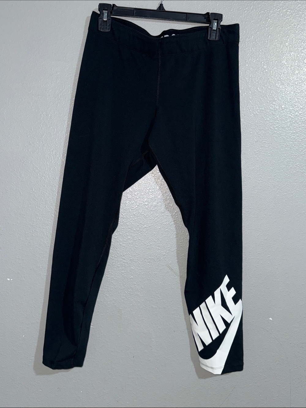 Nike Black Leggings with White Logo Accent